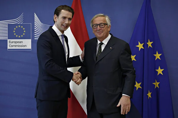 奥地利总理塞巴斯蒂安·库尔茨在布鲁塞尔 — 图库照片