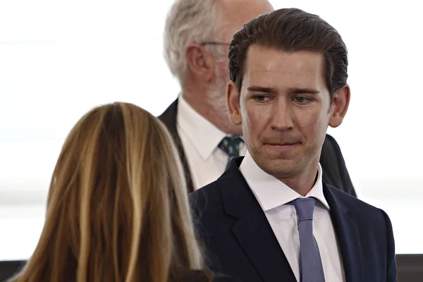 Avusturya Başbakanı Sebastian Kurz Brüksel'de — Stok fotoğraf