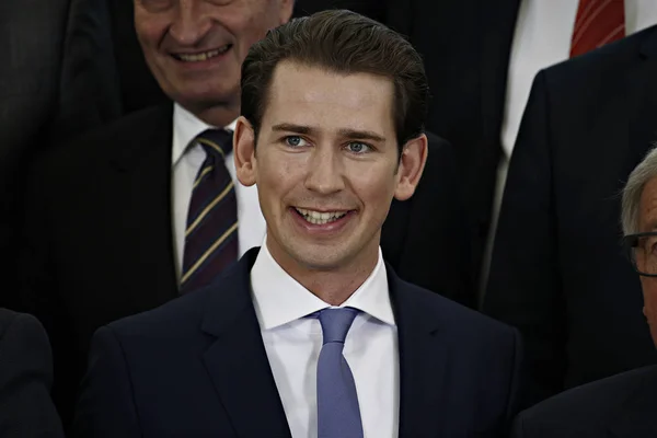 Rakouský kancléř Sebastian kurz v Bruselu — Stock fotografie