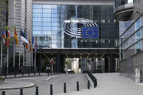 Exteriört Över Europaparlamentets Byggnad Bryssel Belgien Sep 2018 — Stockfoto