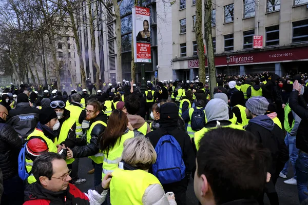 Gilets jaunes Manifestation à Bruxelles — Photo