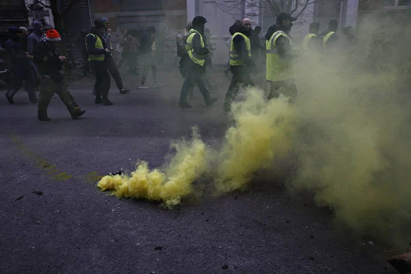 Gele vesten protest in Brussel — Stockfoto