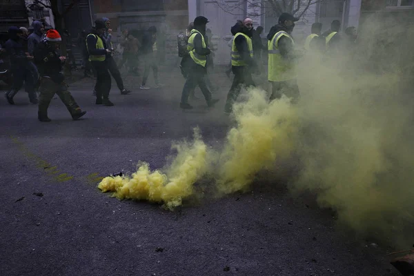 Protesta de chalecos amarillos en Bruselas —  Fotos de Stock