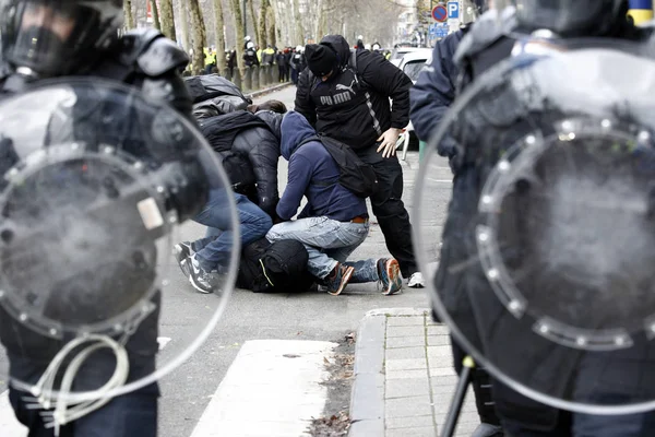 Gelbwesten protestieren in Brüssel — Stockfoto