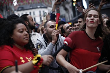 Belçika futbol takımı taraftarları Brüksel, Belçika maç izlemek