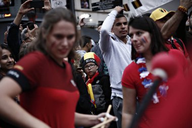 Belçika futbol takımı taraftarları Brüksel, Belçika maç izlemek