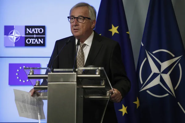 Dichiarazione comune sulla cooperazione UE-NATO, Bruxelles — Foto Stock