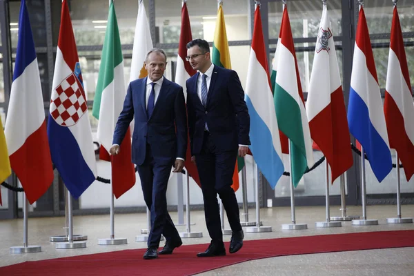 Slovenya Başbakanı Marjan Sarec Brüksel ve Belçika'yı ziyaret etti — Stok fotoğraf