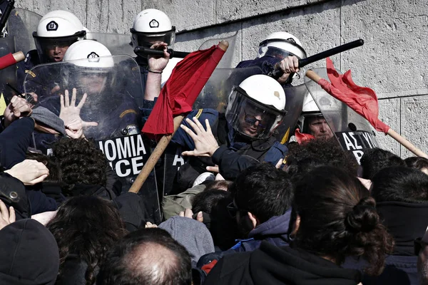그리스 - 경제 - 노동 - 항의 - 파업 — 스톡 사진