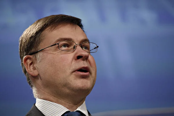 Discours du vice-président de la Commission européenne Valdis Dombrovskis — Photo