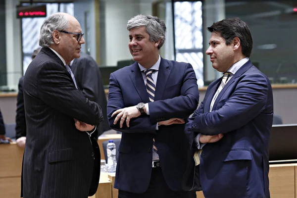 Ministros das Finanças do Eurogrupo, reunidos no Conselho Europeu de B — Fotografia de Stock