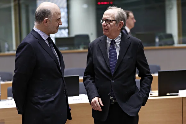 Ministros de Hacienda del Eurogrupo reunidos en el Consejo Europeo de B — Foto de Stock