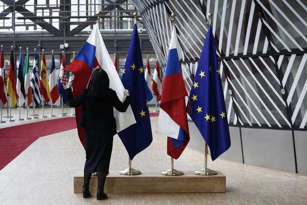 Slovenský premiér Peter Pellegrini navštíví Radu EU, Brusse — Stock fotografie