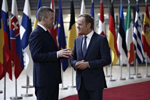 El Primer Ministro eslovaco Peter Pellegrini visita el Consejo de la UE, Brusse —  Fotos de Stock