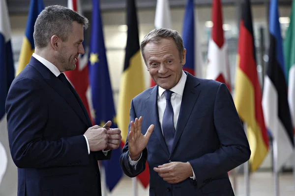 El Primer Ministro eslovaco Peter Pellegrini visita el Consejo de la UE, Brusse —  Fotos de Stock