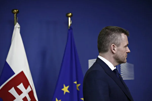 Peter Pellegrini szlovák miniszterelnök látogatást tett az Európai bizottságban — Stock Fotó