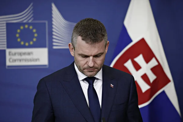 Slovak Prime Minister Peter Pellegrini visits European Commissio — Stock Photo, Image