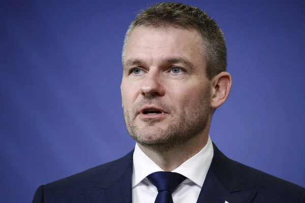 Visita del primo ministro slovacco Peter Pellegrini alla Commissione europea — Foto Stock