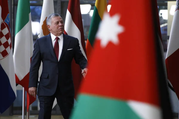Jordania El rey Abdullah II en Bruselas, Bélgica — Foto de Stock