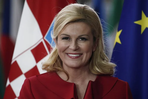 Presidente de Croacia Kolinda Grabar-Kitarovic, Bruselas — Foto de Stock