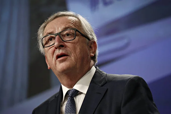 Conferencia de prensa del Presidente de la Comisión Europea Jean-Claude Ju — Foto de Stock