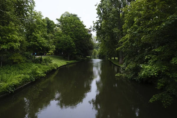 Canal Bosque Bruge Bélgica Mayo 2019 — Foto de Stock
