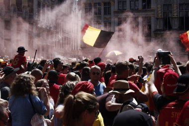 Belçika futbol takımı taraftarları, Belçika'yı kutladı