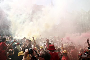 Belçika futbol takımı taraftarları, Belçika'yı kutladı
