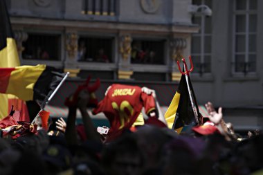Belçika futbol takımı taraftarları, Belçika'yı kutladı