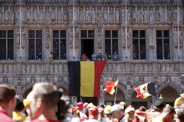 Los aficionados al fútbol belga celebran, Bélgica — Foto de Stock