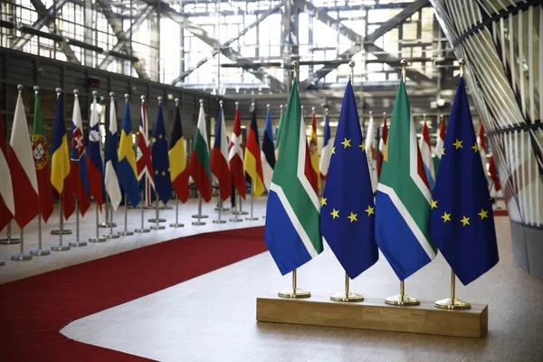 Саміт ЄС-Південна Африка в Брюсселі, Бельгія — стокове фото