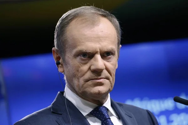 Persconferentie over de top EU-Zuid-Afrika in Brussel, — Stockfoto