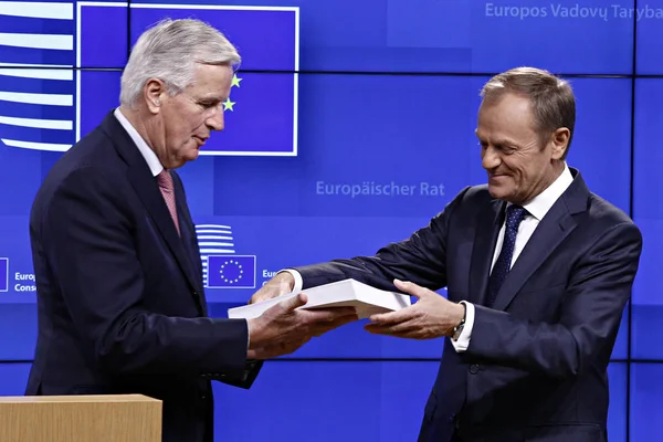 Proyecto de acuerdo de retirada del Brexit en la Unión Europea en —  Fotos de Stock