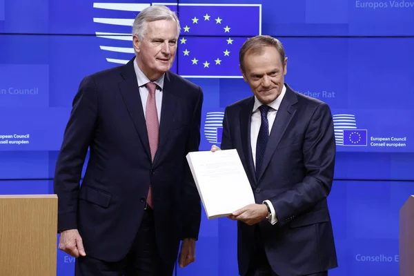 Progetto di accordo di ritiro della Brexit consegnato all'Unione europea a — Foto Stock