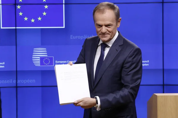 Proyecto de acuerdo de retirada del Brexit en la Unión Europea en —  Fotos de Stock