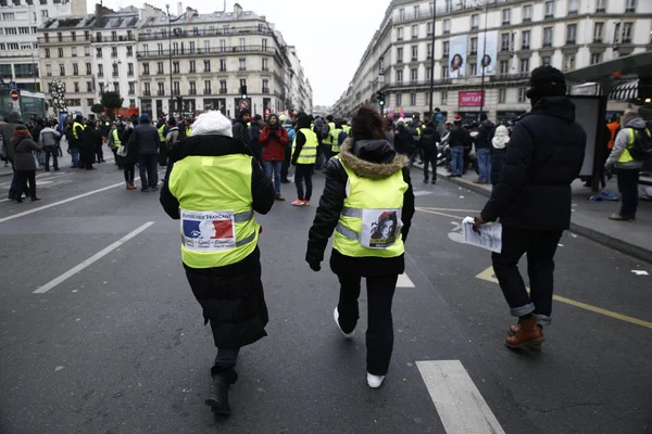 Gilet Gialli Protesta a Parigi, Francia — Foto Stock