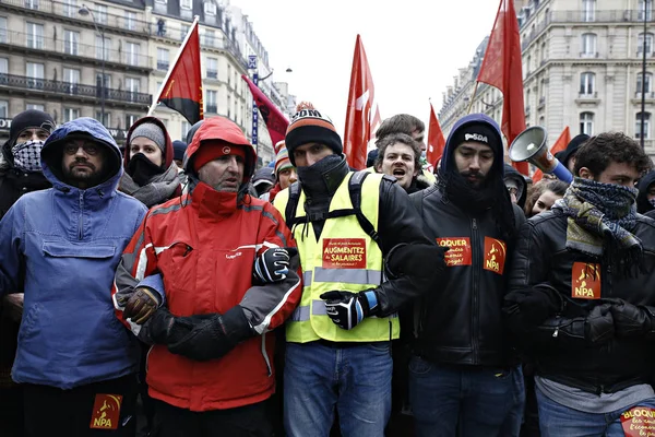 Жовті жилети протесту в Парижі, Франція — стокове фото