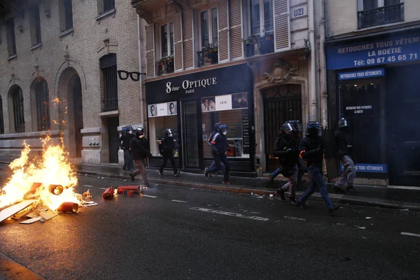 Gilets jaunes Manifestation à Paris, France — Photo