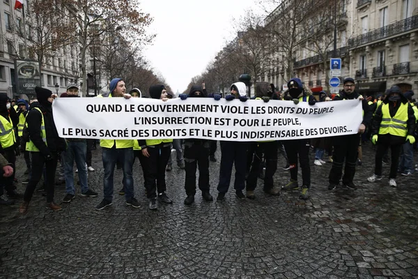 Gilet Gialli Protesta a Parigi, Francia — Foto Stock