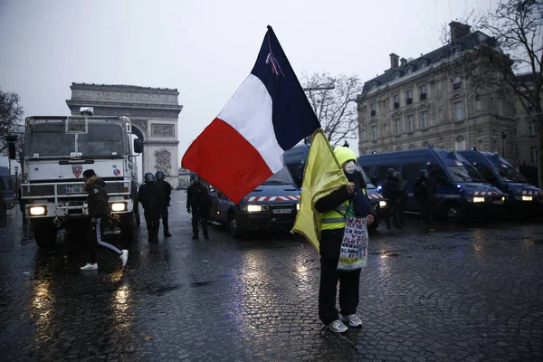 Gilet Gialli Protesta a Parigi, Francia — Foto Stock