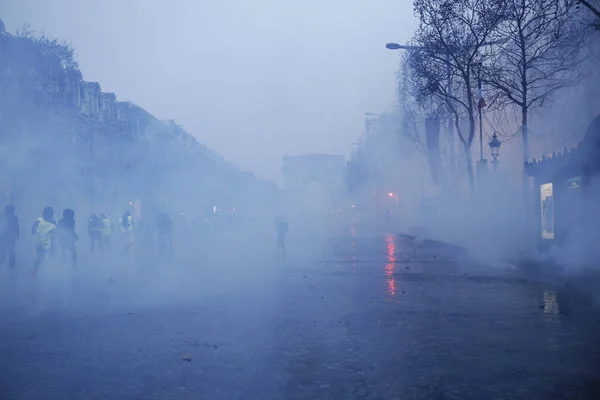 Paris'te Sarı Yelekler Protesto, Fransa — Stok fotoğraf