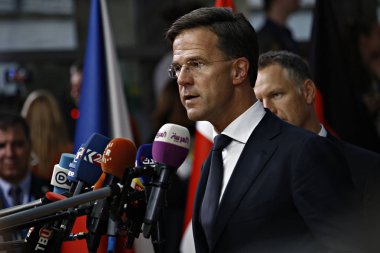 Brüksel, Belçika. 17. Eki 2018 . Hollanda Başbakanı Mark Rutte, Avrupa Birliği liderleriyle görüşmek üzere geldi.