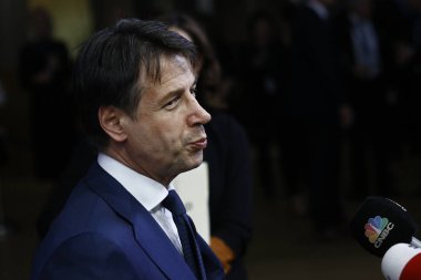 İtalya Başbakanı Giuseppe Conte - Avrupa Birliği Konseyi. Brüksel, B