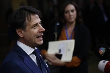 İtalya Başbakanı Giuseppe Conte - Avrupa Birliği Konseyi. Brüksel, B