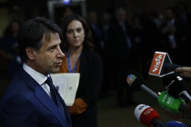 İtalya Başbakanı Giuseppe Conte - Avrupa Birliği Konseyi. Brüksel, B