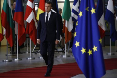 Fransa Cumhurbaşkanı Emmanuel Macron - Ab Konseyi. Brüksel, Belgiu