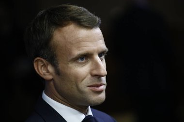 Fransa Cumhurbaşkanı Emmanuel Macron - Ab Konseyi. Brüksel, Belgiu