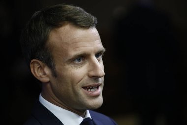 Fransa Cumhurbaşkanı Emmanuel Macron - Ab Konseyi. Brüksel, Belgiu