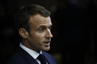 Fransa Cumhurbaşkanı Emmanuel Macron - Ab Konseyi. Brüksel, Belgiu