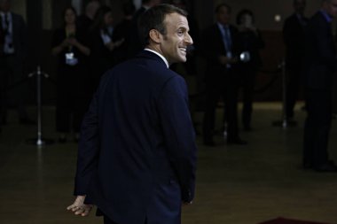Fransa Cumhurbaşkanı Emmanuel Macron - Ab Konseyi. Brüksel, Belgiu